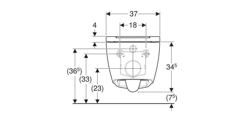 Geberit Wand-Tiefspül-WC ONE mit WC-Sitz weiß Designabdeckung weiß KT
