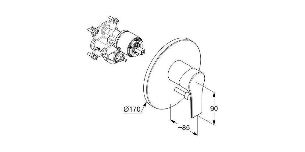 Kludi WF ZENTA SL u Brause-EHM UP DN 15 chr