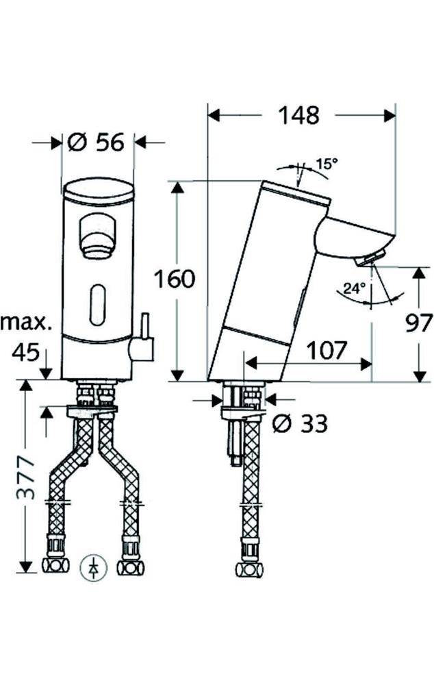SCHELL Elektronische WT-Armatur PURIS E Typ HD-M, Batteriebetrieb