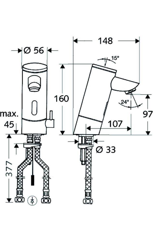 SCHELL Elektronische WT-Armatur PURIS E Typ HD-M, Batteriebetrieb