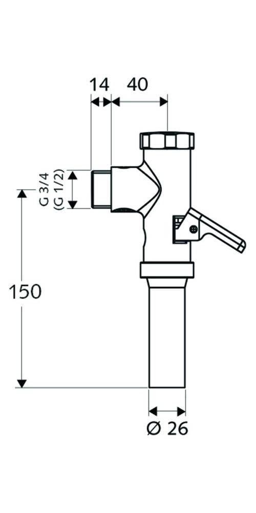 SCHELL WC-Druckspüler OMAT mit Hebel 3/4Zoll, 1,0-1,3 l/s chrom