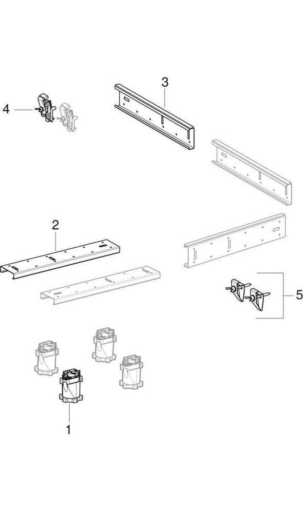 Geberit Fuß-Set mit Traversen, für Badewannen aus Acryl