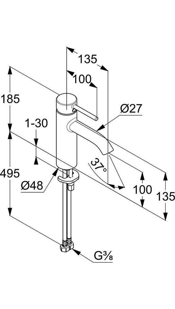 Kludi Waschtisch-Einhandmischer BOZZ DN 15 ma-sw