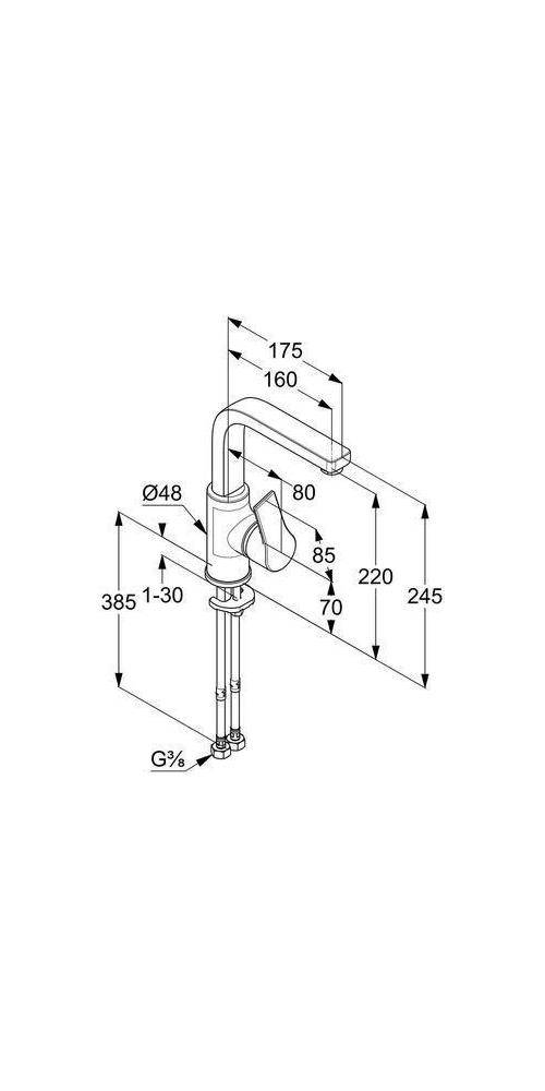 Kludi Waschtisch-Einhandmischer ZENTA SL DN 15 chr