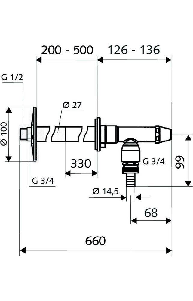 SCHELL Außenwandarmatur POLAR II Set frsi Installationsbausatz o