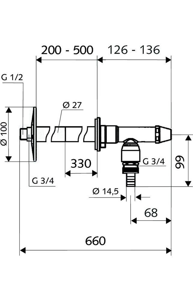 SCHELL Außenwandarmatur POLAR II Set frsi Installationsbausatz o