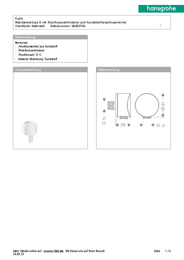 Schlauchanschluss HANSGROHE