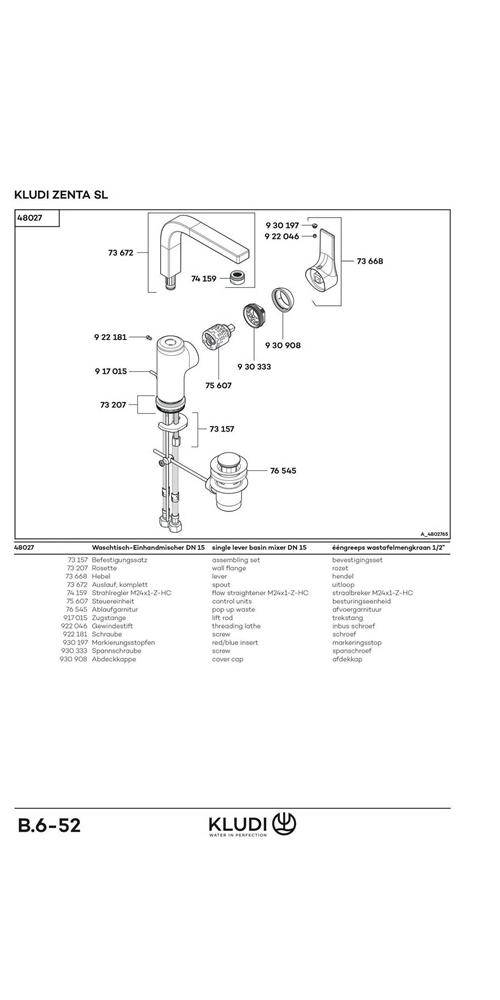 Kludi Waschtisch-Einhandmischer ZENTA SL DN 15 chrom
