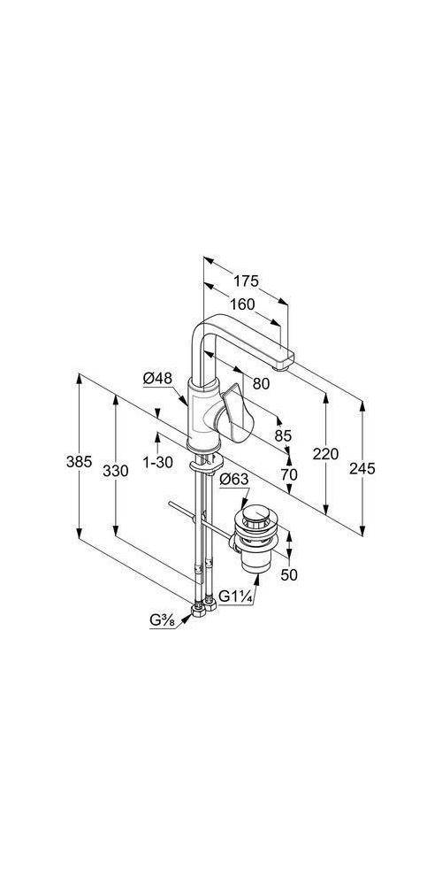 Kludi Waschtisch-Einhandmischer ZENTA SL DN 15 chrom