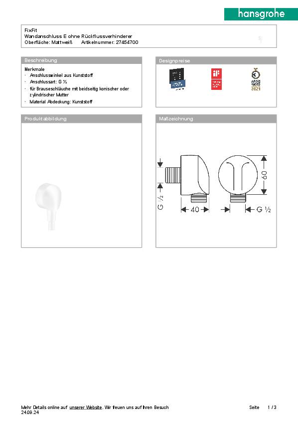 Schlauchanschluss HANSGROHE