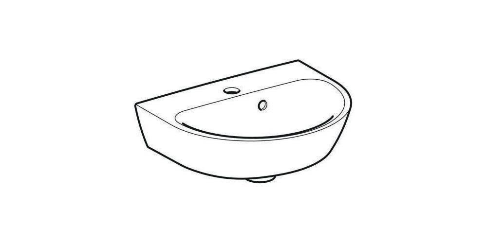 Geberit Handwaschbecken RENOVA mit Hahnloch mit Überlauf 450x360mm