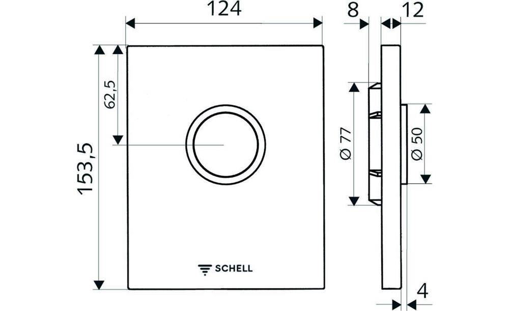 SCHELL Urinal-Betätigungsplatte EDITION weiß