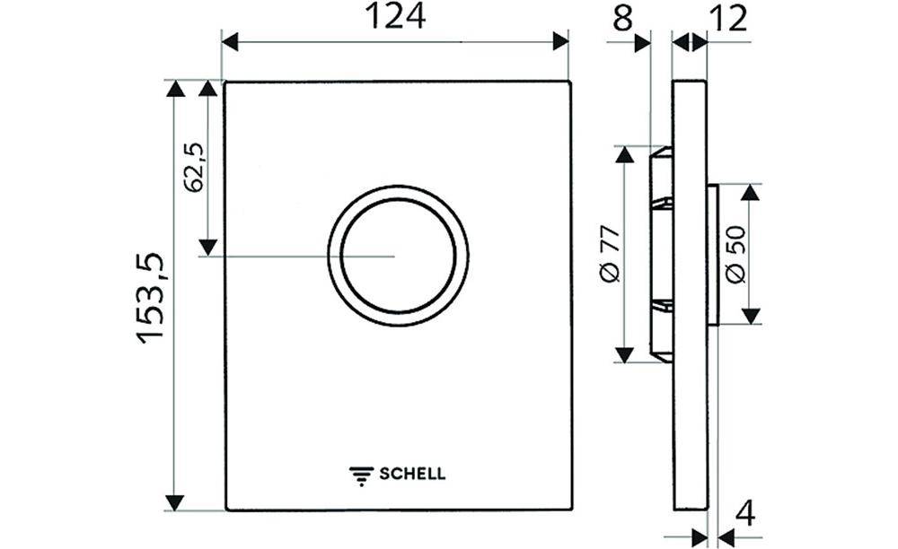 SCHELL Urinal-Betätigungsplatte EDITION weiß