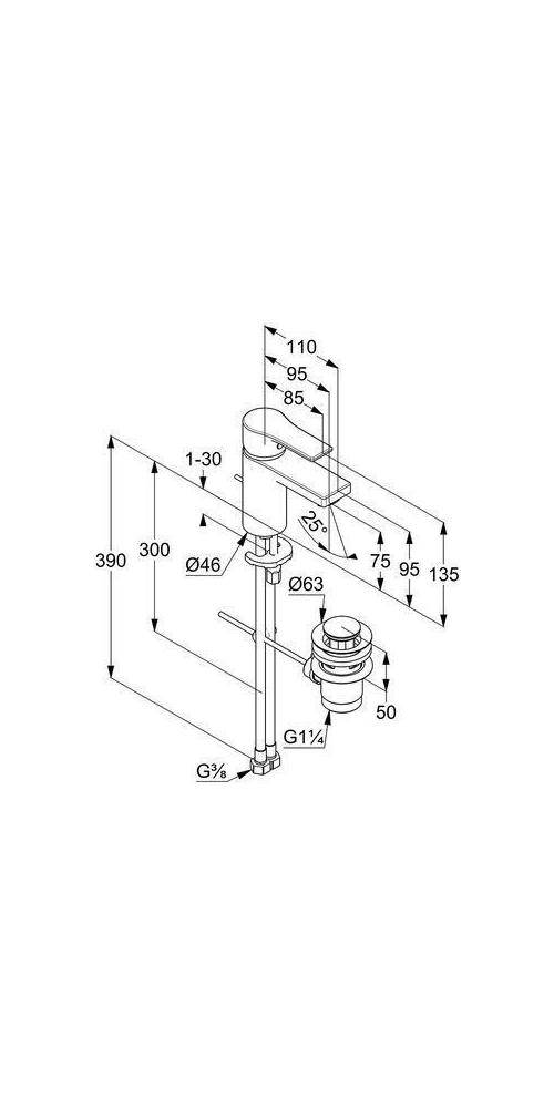Kludi Waschtisch-Einhandmischer ZENTA SL DN 15 chr