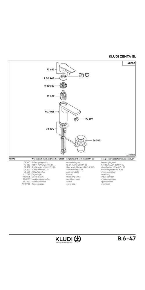 Kludi Waschtisch-Einhandmischer ZENTA SL DN 15 chrom