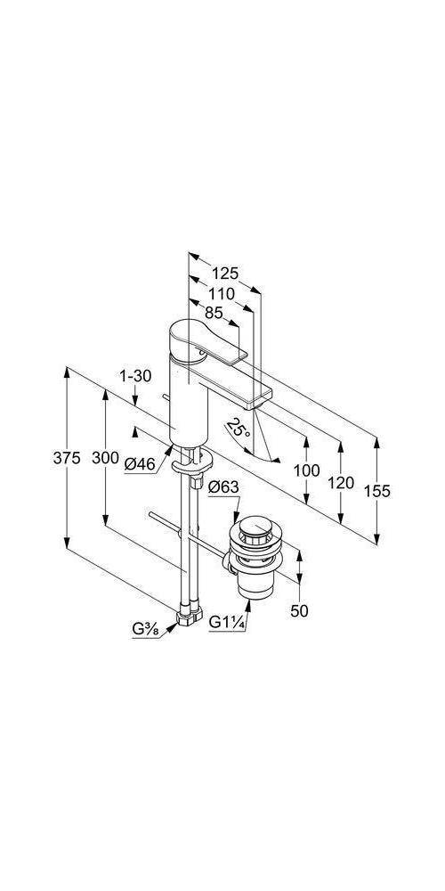 Kludi Waschtisch-Einhandmischer ZENTA SL DN 15 chrom