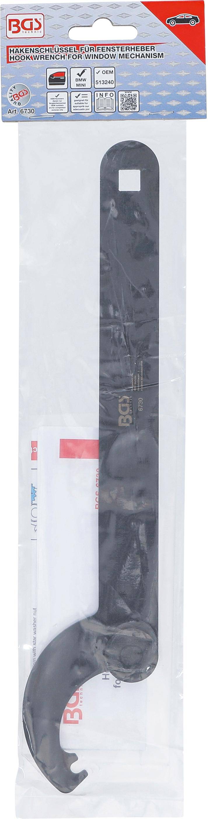 BGS Hakenschlssel fr Fensterheber | fr BMW E60, E81, E82 & MINI R50,