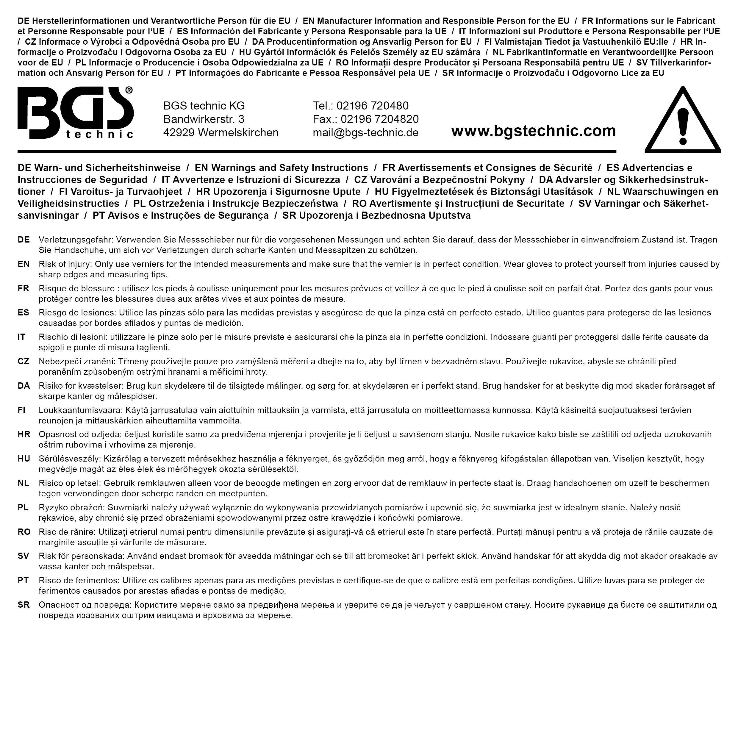 BGS Reifenprofiltiefen- & Bremsbelagstrken-Messgert