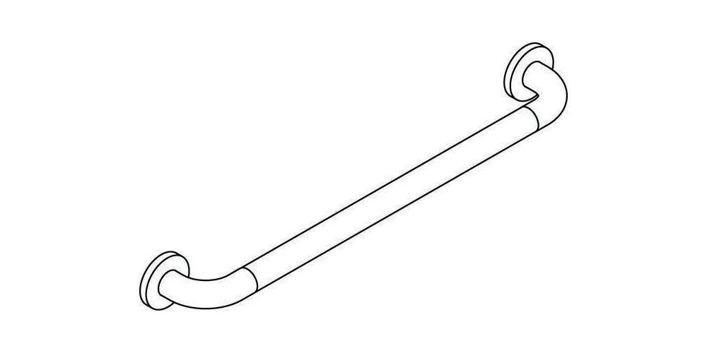 HEWI Badetuchhalter SERIE 477 d= 33mm m Ros. d= 70 Maß 600mm reinweiß