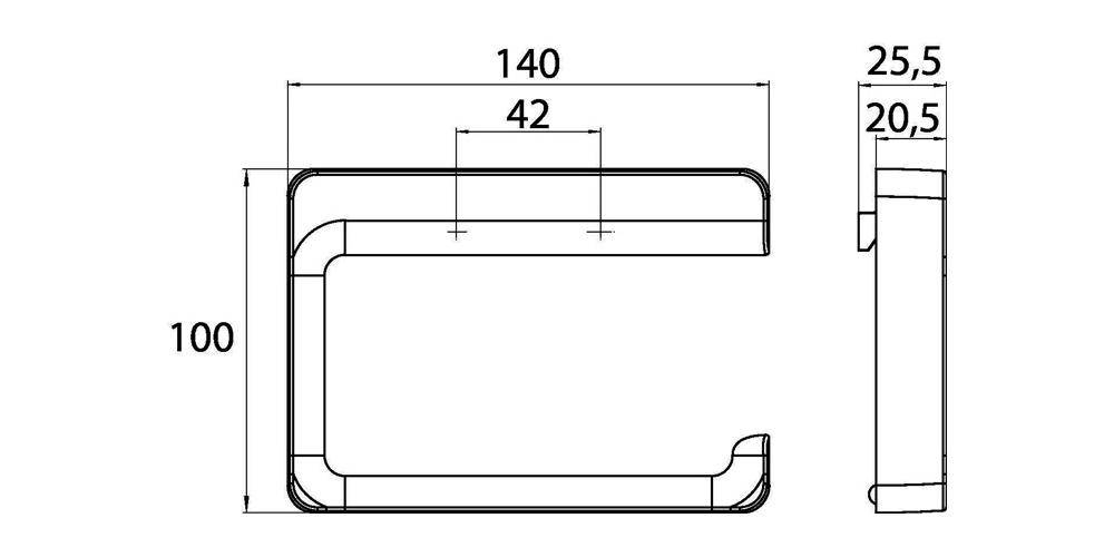 EMCO Papierhalter TREND ohne Deckel chrom