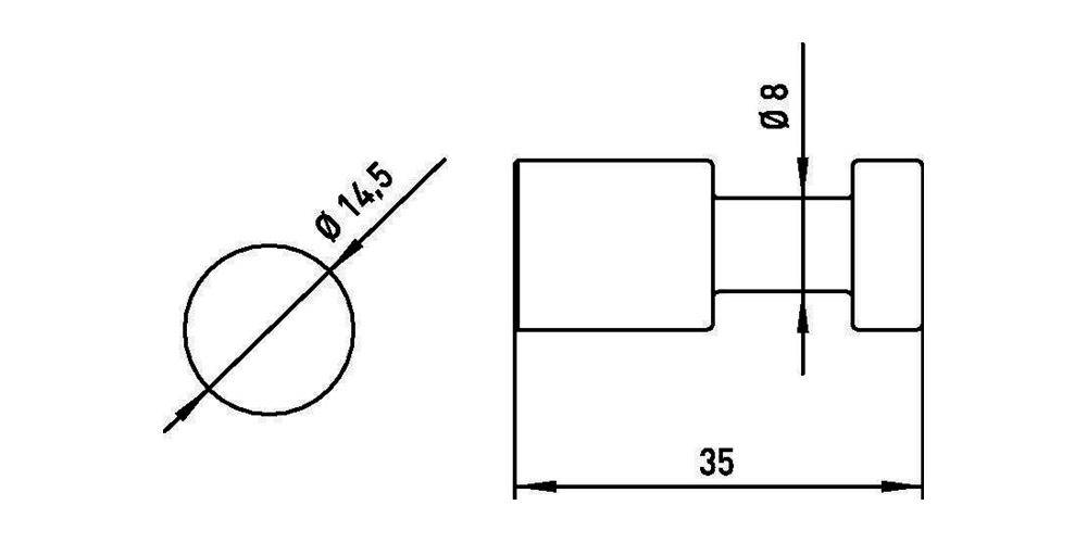 EMCO Haken POLO 35mm chrom chrom