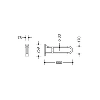 HEWI Stützklappgriff SERIE 801 d= 33mm 600mm reinweiß HEWI Stützklappgriff SERIE 801 d= 33mm 600mm reinweiß