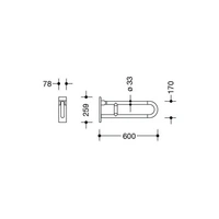 HEWI Stützklappgriff SERIE 801 d= 33mm 600mm reinweiß HEWI Stützklappgriff SERIE 801 d= 33mm 600mm reinweiß
