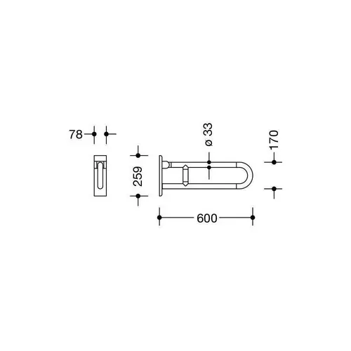 HEWI Stützklappgriff SERIE 801 d= 33mm 600mm reinweiß HEWI Stützklappgriff SERIE 801 d= 33mm 600mm reinweiß