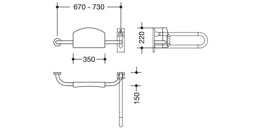 HEWI Rückenstütze SERIE 801 links reinweiß