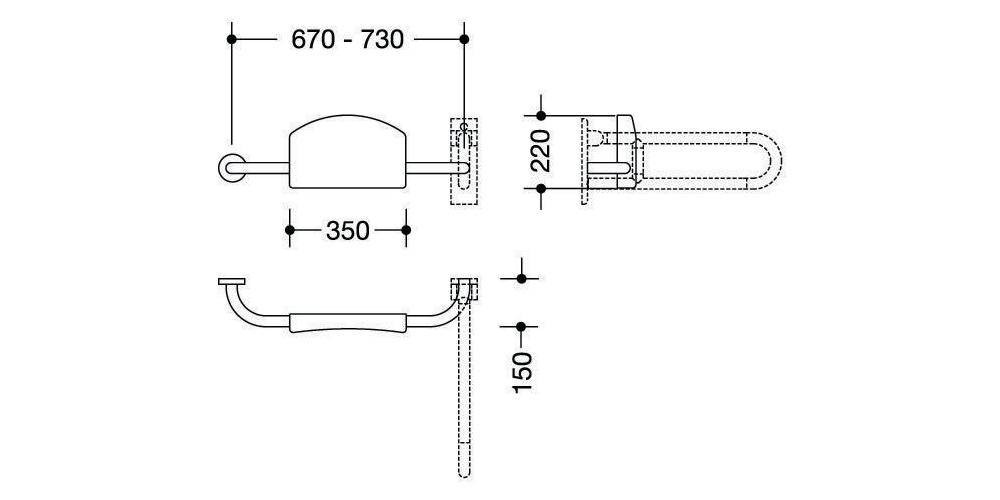 HEWI Rückenstütze SERIE 801 links reinweiß