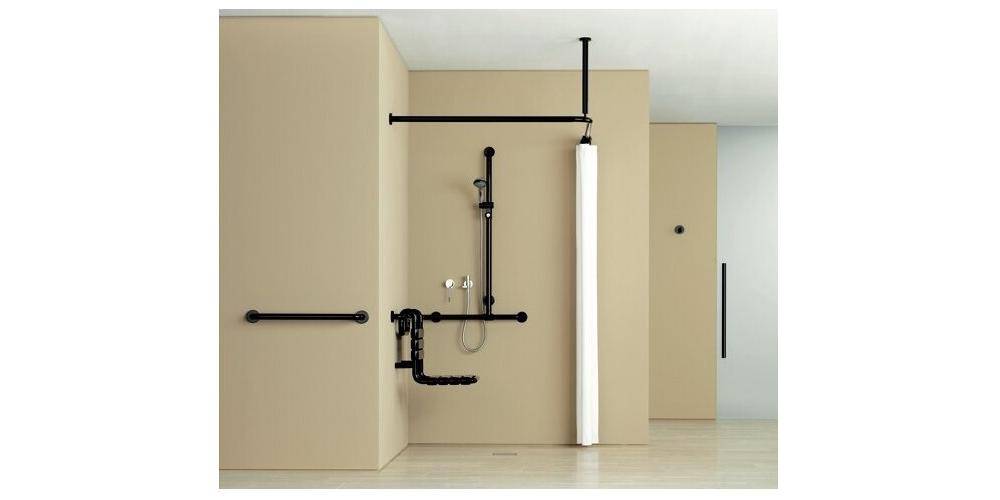 HEWI Haltegriff SERIE 801 90mm tief d= 33mm Achsmaß 600mm rubinrot