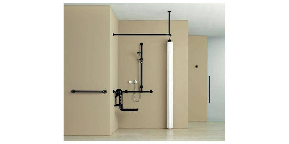 HEWI Haltegriff SERIE 801 90mm tief d= 33mm Achsmaß 600mm rubinrot