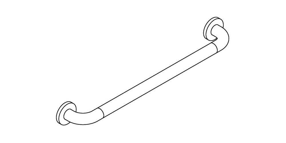 HEWI Haltegriff SERIE 801 90mm tief d= 33mm Achsmaß 600mm rubinrot