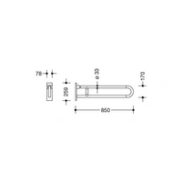 HEWI Stützklappgriff SERIE 801 d= 33mm 850mm reinweiß HEWI Stützklappgriff SERIE 801 d= 33mm 850mm reinweiß