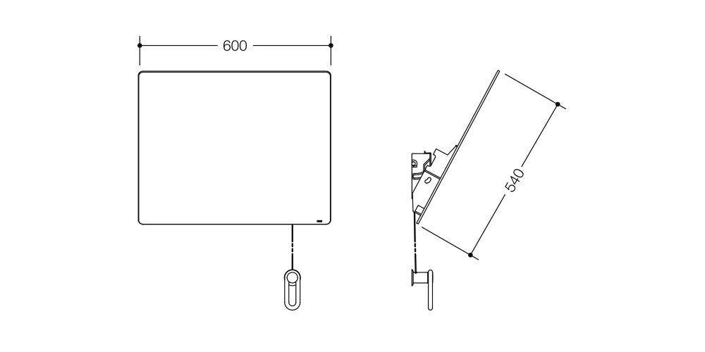 HEWI Kippspiegel SERIE 801 600mm breit, 540mm hoch reinweiß
