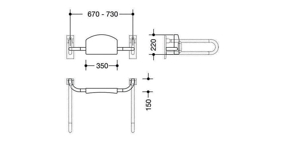 HEWI Rückenstütze SERIE 801 für Stützklappgriffe reinweiß