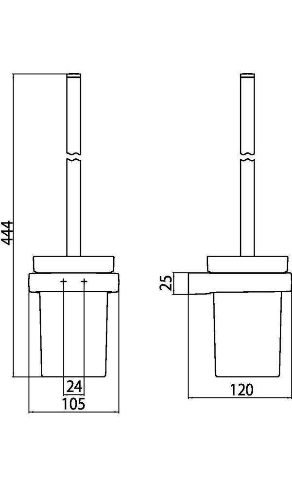EMCO Toilettenbürstengarnitur TREND Beh Kr-Gl sat Bürstengriff chrom