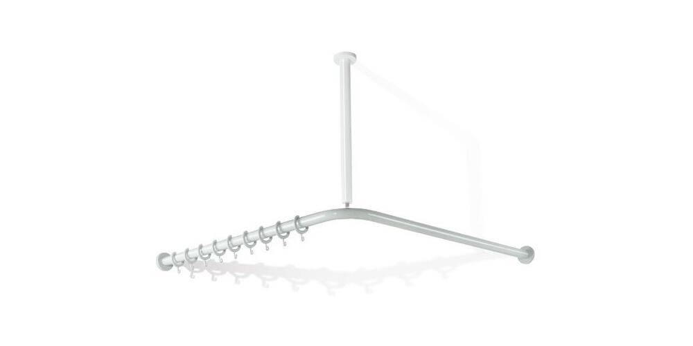 HEWI Vorhangstange SERIE 801 d= 33mm 1200x1200mm, 24 Ringe reinweiß