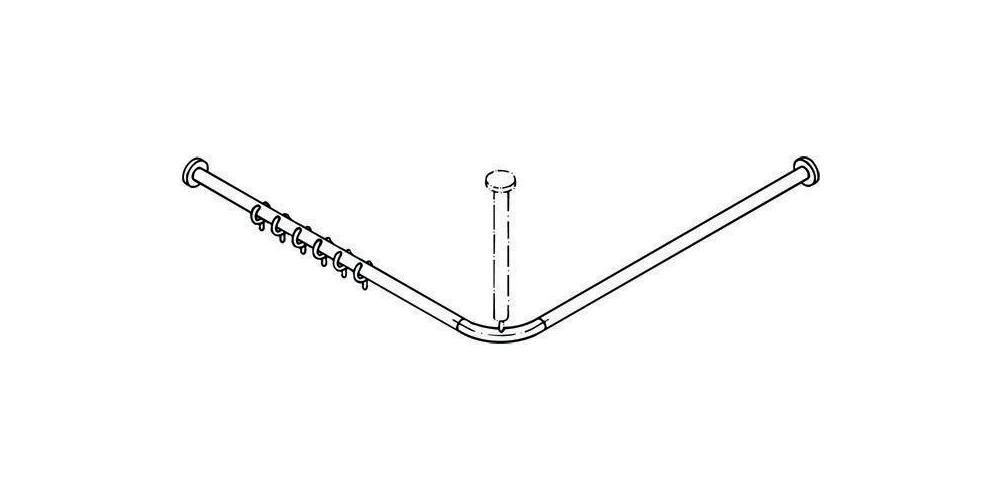 HEWI Vorhangstange SERIE 801 d= 33mm 1200x1200mm, 24 Ringe reinweiß