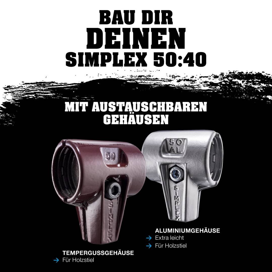 HALDER SIMPLEX Schonhammer Ø 50:40 mm Superplastik mit Aluminiumgehäuse