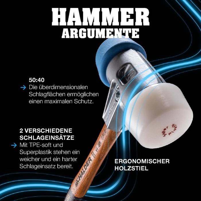 Schonhammer SIMPLEX L.330mm Kopf-D.50mm weich/mittelhart HO