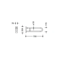 HEWI Stützklappgriff SERIE 801 drehbar, d= 33mm 700mm reinweiß HEWI Stützklappgriff SERIE 801 drehbar, d= 33mm 700mm reinweiß