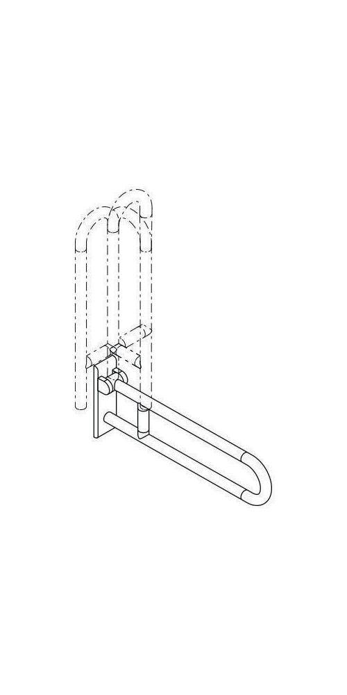 HEWI Stützklappgriff SERIE 801 drehbar, d= 33mm 700mm reinweiß
