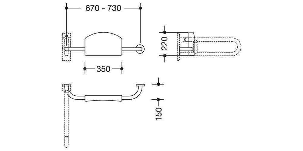 HEWI Rückenstütze SERIE 801 rechts reinweiß