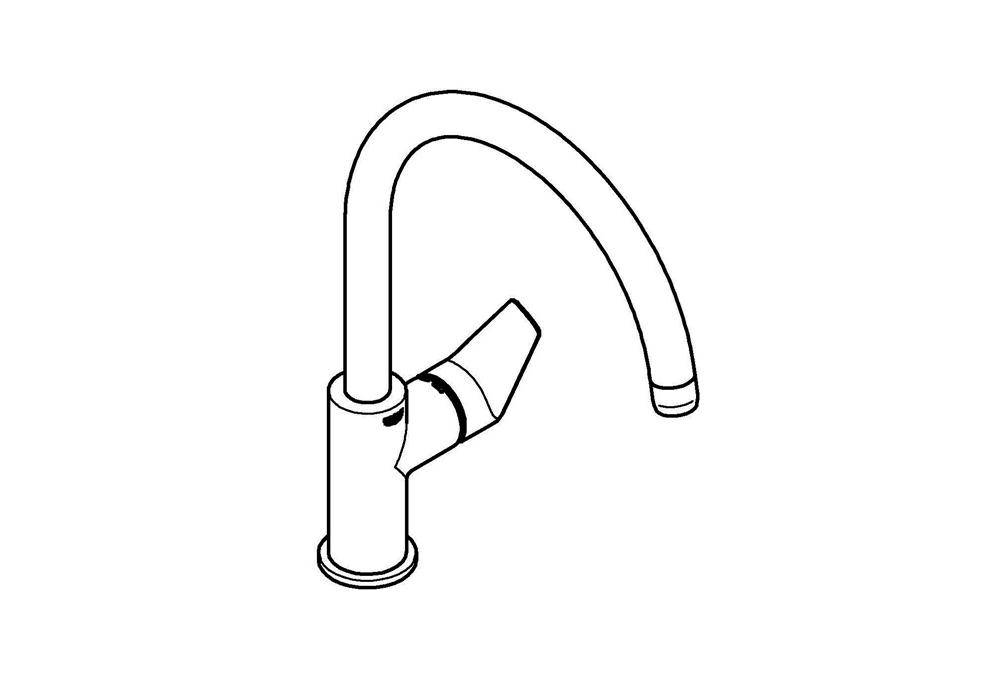 GROHE Einhand-Spültischarmatur BAUEDGE 1/2Zoll ho Ala chr