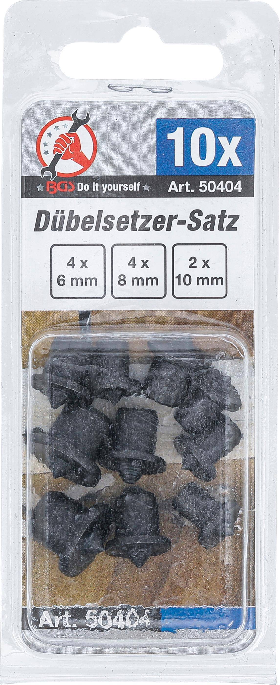 BGS Diy Dübelsetzer-Satz | 6 - 8 - 10 mm | 10-tlg.