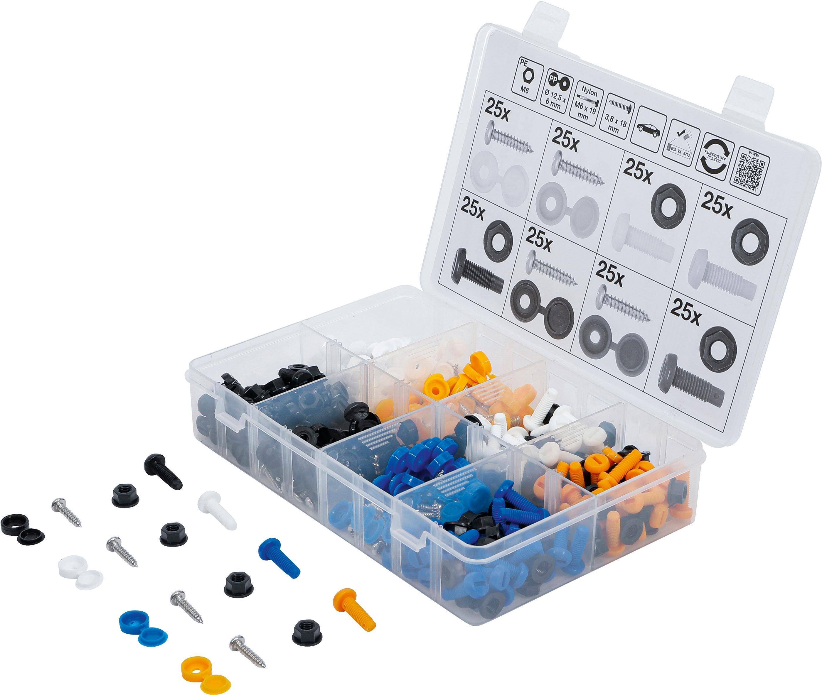 BGS Diy Schrauben-, Muttern- und Abdeckkappen-Sortiment | 400-tlg.