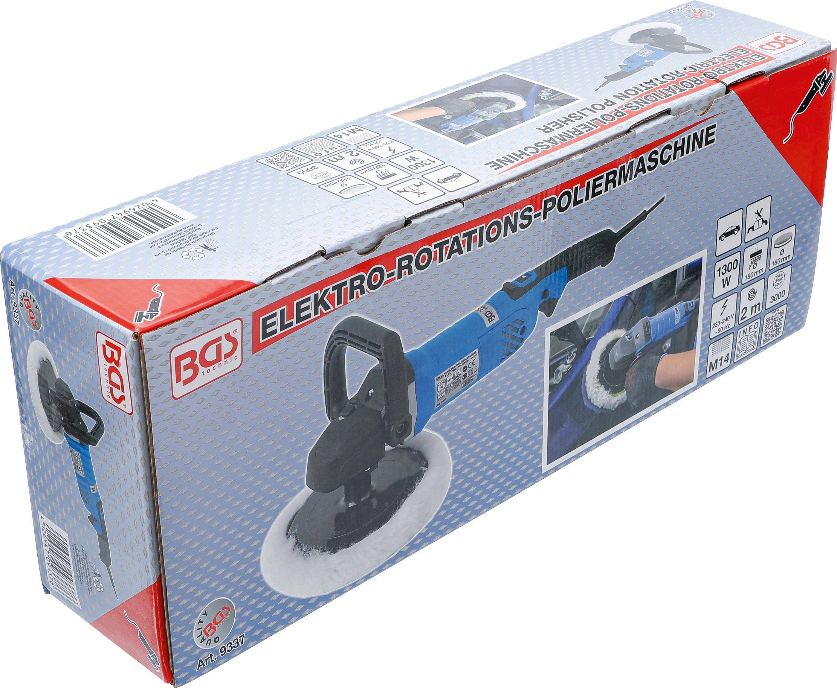 BGS technic Elektro-Poliermaschine | max. 3000 U/min | 1300 W | Ø 180