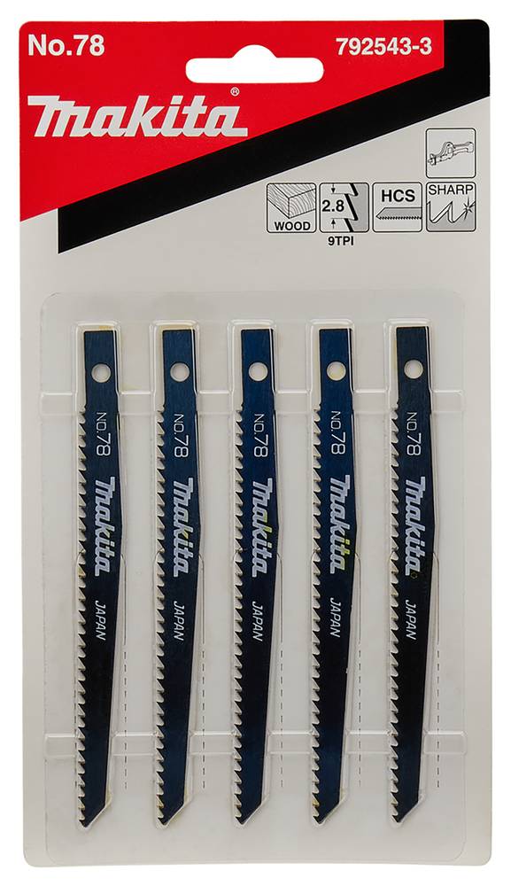 Makita Lame de scie MAKITA tige pour 4390DW 120 mm - 9 TPI - HCS - 5 pces