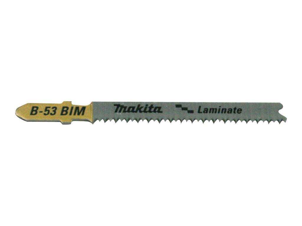 Makita B-53 BIM Laminat-Sägeblatt auf weißem Hintergrund, beschriftet mit „B-53 BIM